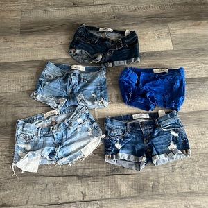 Hollister Size 00 jean shorts bundle